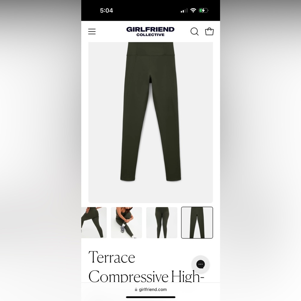 Girlfriend Collective Olive Green Leggings